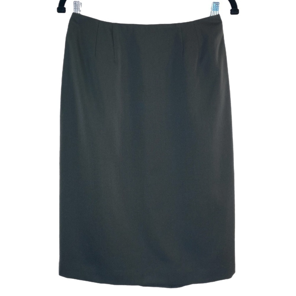 Linda Allard Ellen Tracy forest green 100% wool pencil skirt NWT